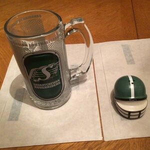 CFL SASKATCHEWAN Roughriders beer glass